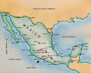 Location of Zihuatanejo in Mexico